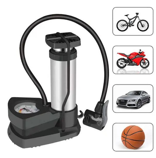 Single Cylinder Foot Air Pump with Pressure Gauge – Heavy Duty Tyre Inflator for Bikes, Cars & Motorcycles