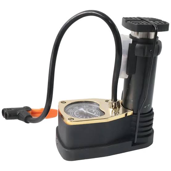 Single Cylinder Foot Air Pump with Pressure Gauge  – Heavy Duty Tyre Inflator for Bikes, Cars & Motorcycles